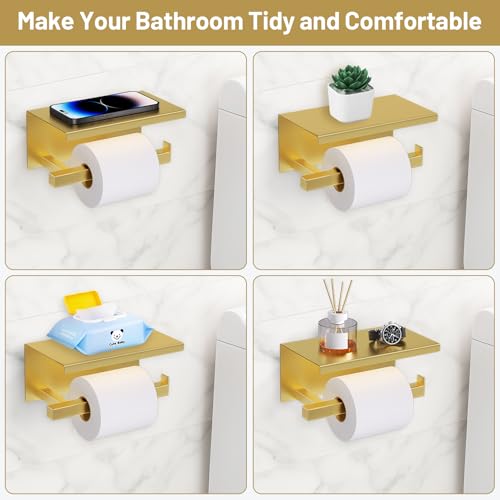 TURS Brushed Gold 5 Pieces Bathroom Hardware Set, SUS304 Stainless Steel 23.6 Inch Bath Towel Bar Set, Square Bathroom Accessories Kit Wall Mounted - color: Brushed Gold