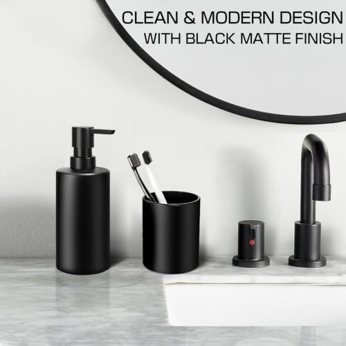 Bathroom Sets with Shower Curtain and Rugs, 8 Pcs Black Bathroom Accessories with Trash Can, Waterproof Shower Curtain, Bathroom Rugs Super Absorbent, Modern Bathroom Sets Complete Decor - size: 5Pcs Bathroom Set + Shower Curtain + Rugs