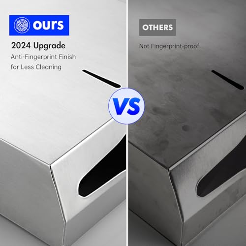 Gorlary 2 Pack Commercial Paper Towel Dispenser Wall Mount, Lockable | Brushed Stainless Steel, Fits C-Fold Multifold Trifold Paper Towels, Fingerprint Resistant, Touchless Hand Towels holder - color: Large-silver-2pack
