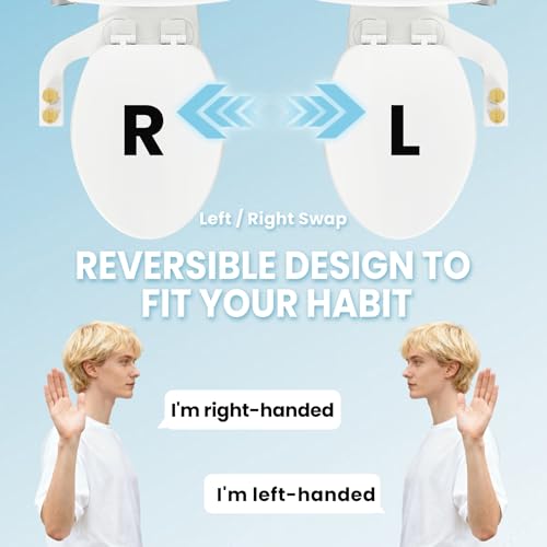 Toilet Bidet With Left/Right Side Reversible Design, Fresh Water, Non-Electric, Toilet Bidet Attachment, Right/Left Hand Side with Dual Nozzle, Self-Clean, Easy to Install (Bamboo Knob) - color: Bamboo Knob