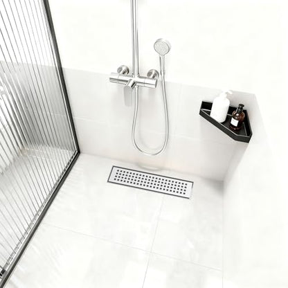 Linear Shower Drain - 12 Inch Brushed Nickel, with Grate Removable | AISI 304 Stainless Steel Shower Drain with Adjustable Feet, Hair Catcher, Rectangle Shower Floor Drain Fits Bathroom, Balcony - color: Brushed Nickel, size: 12 Inch