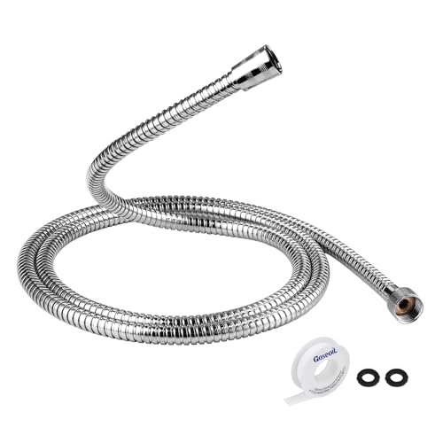 79 Inch Stainless Steel Shower Hose Replacement, Flexible and Durable Handheld Shower Head Hose with Brass Insert and Nut, Compatible with RV and Standard Showers