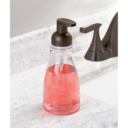 iDesign Refillable Foaming Soap Dispenser for Kitchen or Bathroom Vanity - Clear/Bronze - color: Clear/Bronze, style: Pack of 1