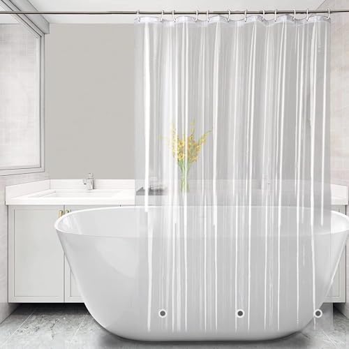 Clear Shower Curtain Liner 76 inches Long with 6 Magnets, PEVA Lightweight Plastic Waterproof Extra Long Shower Liner 72x76 Inch Length for Bathroom - color: 4g-clear, size: 72"W x 76"L (Pack of 1)