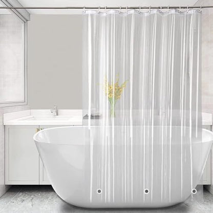 Clear Shower Curtain Liner 76 inches Long with 6 Magnets, PEVA Lightweight Plastic Waterproof Extra Long Shower Liner 72x76 Inch Length for Bathroom - color: 4g-clear, size: 72"W x 76"L (Pack of 1)