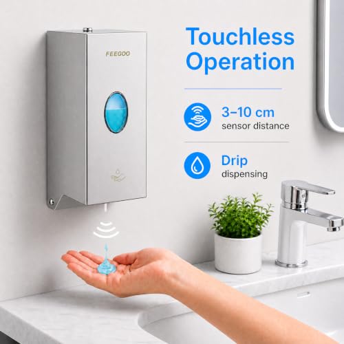 Automatic Soap Dispenser, 27 fl oz Stainless Steel Wall Mounted