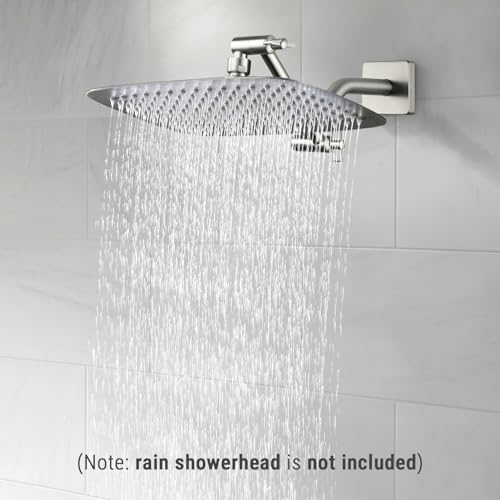 G-Promise 6 Inch Shower Extender with 6 Inch Arm and Flange(Brushed Nickel) | Solid Brass Construction, Height and Angle Adjustable, Standard Connection Thread, All Installation Tools Included - color: Brushed Nickel, style: 6 Inch