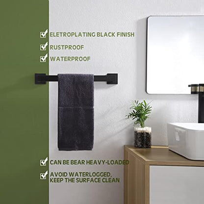 KOKOSIRI 16-Inch Single Towel Bar, Bathroom Kitchen Towel Holder, Wall Mounted SUS304 Stainless Steel Towel Rack 2 Pack, Matte Black, B4003BK-L16-P2 - color: Matte Black, size: 16-Inch (2 Pack)