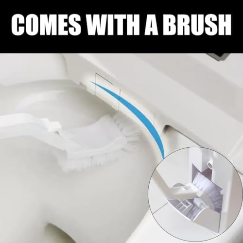 Rv Camper Trash Can Inside [Space Saving & Odor-Proof], Skinny Bathroom Trash Can and Toilet Brush Set, Ultra Slim Trash Can Bathroom with Lid, Small Garbage Can Tiny Trash Bin Built-in Bag Dispenser