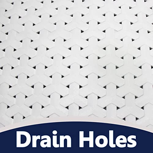 SafeLand- Non-Slip Bath, Shower, Tub Mat, TPR Material, Eco-Friendly, Non-PVC, Machine Washable, No Odor, with Powerful Suction Cups and Drain Holes, Tweed (15"x30" Gray) - color: Gray