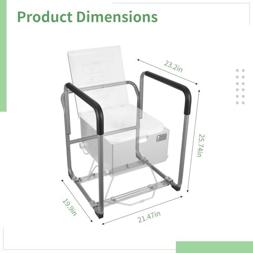 Dry Flush Toilet Safety Rails, Heavy Duty Toilet Frame | for Elderly Seniors Handicap & Disabled, Pregnant, Injury, Surgery