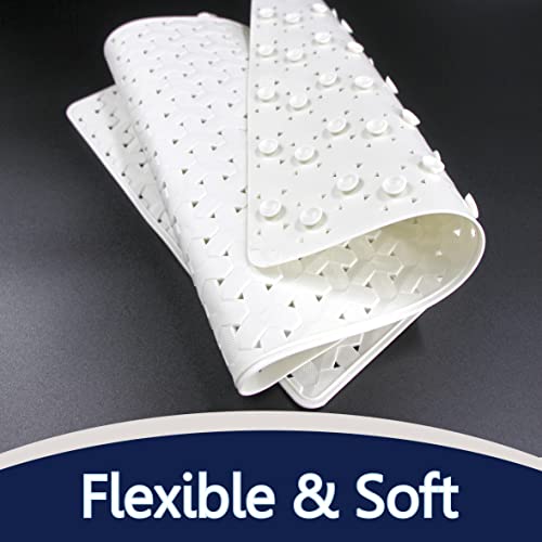 SafeLand- Non-Slip Bath, Shower, Tub Mat, TPR Material, Eco-Friendly, Non-PVC, Machine Washable, No Odor, with Powerful Suction Cups and Drain Holes, Tweed (15"x30" Gray) - color: Gray