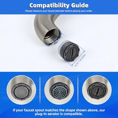 Hibbent 6PCS Sink Faucet Aerator M18.5, Aerator Replacement with 5PCS Removal Wrench Keys, 18.5mm Male Thread Flow Restrictor for Kitchen & Bathroom Faucet
