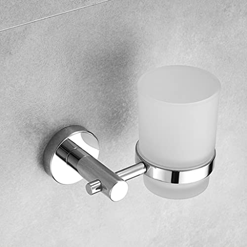 304 Stainless Steel Toothbrush Holder Gargle Cup Wall Mounted, Double/Single Set Wall Mount for Bathroom