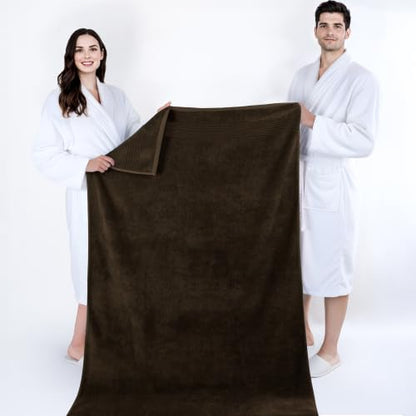 Cotton Paradise 100% Cotton Turkish Towel Set, Soft Absorbent Quick Dry, 2 Piece 35x70 Bath Sheet Set, Chocolate Brown - color: Chocolate Brown, size: 35"x70"