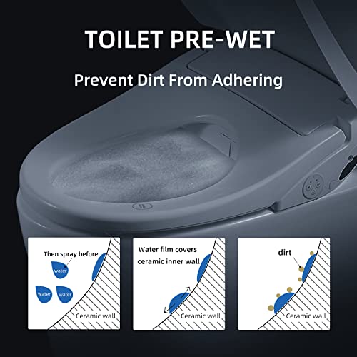 X3 Bidet Toilet Seat, Elongated Smart Toilet Seat with Air Dryer, Bidet Attachment for Toilet Warm Water with Soft Close, Electric Heated Bidet Seat with Self Cleaning Nozzel