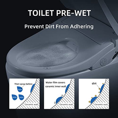 X3 Bidet Toilet Seat, Elongated Smart Toilet Seat with Air Dryer, Bidet Attachment for Toilet Warm Water with Soft Close, Electric Heated Bidet Seat with Self Cleaning Nozzel