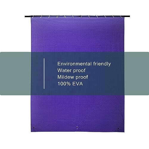 EVA Purple Shower Curtain Liner, 3D Plastic 5G Shower Liner with 12 Rustproof Metal Grommets and Weighted Magnets, Waterproof Duty for Bathroom 72 x 72 - color: Square-purple