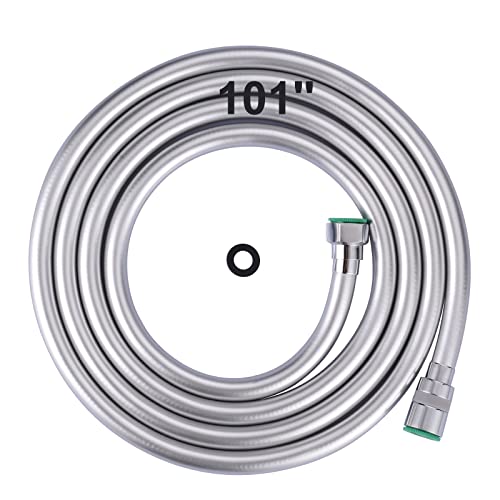 101 Inches Extra Long Shower Head Hose Extension for Bathing, Toilet Cleaning, Dogs, Bathroom - Chrome Handheld Shower Hose - color: Chrome, size: 101inch