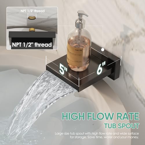 Black Tub Shower System with 10" Rain Head, Handheld & Valve Kit | All-Metal Tub Shower Faucet Set, Wall Mounted Rain Showerhead, Handheld Spray, Includes Valve and Trim Kit, Matte Black - color: Matte Black 10