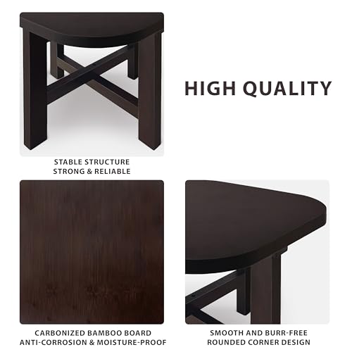 9.8 in Wooden Stool for Shower, Folding Square Footstools, Leg Shaving and Foot Rest, Folding Bamboo Shower Seat, Fully Assembled (S) - style: D
