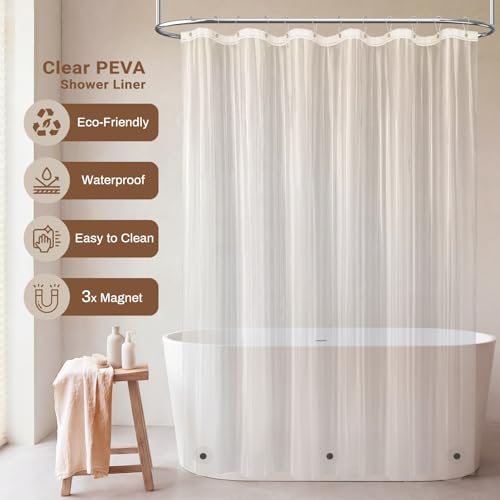 3-in-1 Stall Boho Linen Shower Curtain Set with Liner, 36x72, Taupe | Half Size, 330GSM Linen Blend, Waterproof PEVA Liner, Heavy Duty Fabric, 6 Plastic Hooks, Modern Farmhouse, Machine Washable - color: Taupe With Liner, size: 36"W x 72"L (Pack of 1)