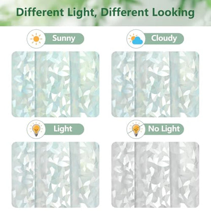 AooHome Stall Shower Curtain Liner - EVA 3D Decals Stained Glass Pattern Design Bathroom Shower Curtain with Hooks, Bottom Magnets, Heavy Duty, Water Repellent, Semi Transparent, 48x72 Inch - size: 48"W x 72"L (Pack of 1)