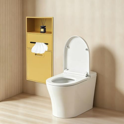 Recessed Toilet Paper Holder in Wall Tissue Toilet Roll Holder Stainless Steel recessed wall Niche Bathroom Toilet Paper Holder with Storage Cabinet for Kitchen Bedroom Hotel (26in-Gold) - color: 26in-gold
