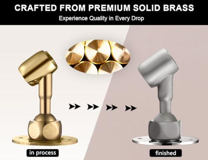 Solid Brass Adjustable Shower Head Holder Wall Mount(Brushed Nickel) | Pivot ball joint allows 360° rotation. Screw mount for secure wall installation. Fits most handheld shower sprayers. - color: Brushed Nickel