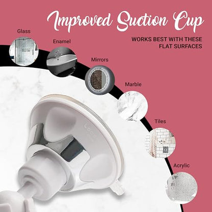 10X Magnifying Makeup Mirror with Suction Cup - Suitable for Cosmetic, Vanity, Bathroom, and Travel Use - Designed for Precise Makeup Application and Skin Care - 6.3" x 6.3" (Square)