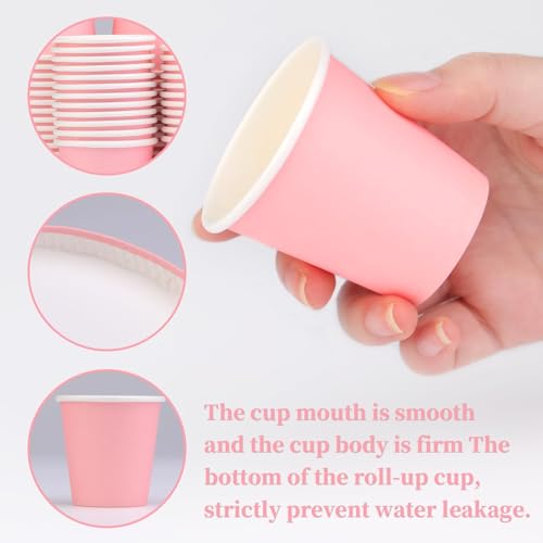 3 oz Small Paper Cups, 50 Pack Bathroom Cups Mouthwash Cups Pink | 3 oz Bathroom Espresso Cups, Disposable Paper Cups for Snack Espresso Campers Home Office Condos - color: Pink, size: 50 Count