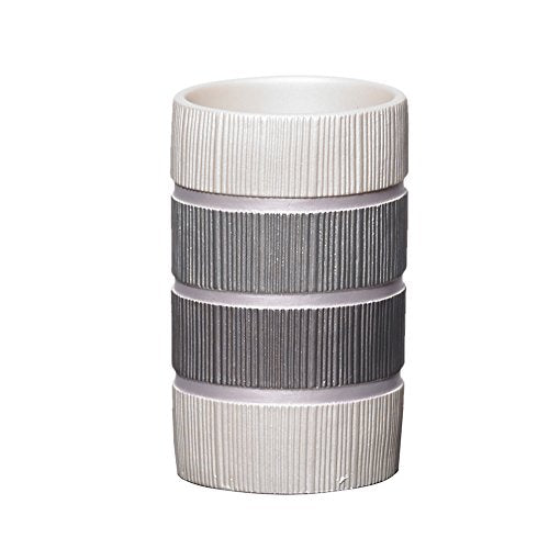 Zahari Home Modern Line Tumbler - Modern Western Design Bathroom Cup - Stylish Toothbrush Holder - Luxury Decor for Essentials with Classic Charm - color: Grey, size: 4.25" x 3" x 3" Tumbler