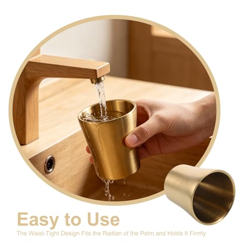 COLLBATH Stainless Steel Mouthwash Cups - 180 Ml/10.98 Inch Tumbler Cup for Bathroom, Bathroom Brushing Mug Home Counter Organizer