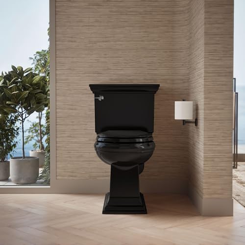 KOHLER 4639-RL-7 Cachet ReadyLatch Round Toilet Seat Soft Close, Black - color: Black, size: Round