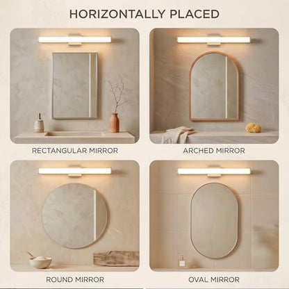 URSOLA 36" Modern LED Bathroom Light Fixtures, Brushed Nickel 3CCT Dimmable Bathroom Vanity Light Over Mirror, Bathroom Vanity Bath Bar Lights with Double Layer Acrylic Shade - color: Brushed Nickel, size: 36inch