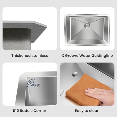 32" Undermount 18 Gauge 304 Stainless Steel Single Bowl Workstation Kitchen Sink with Accessary in 32"Lx19"Wx10"D - size: 32"L x 19"W x 10"D Workstation