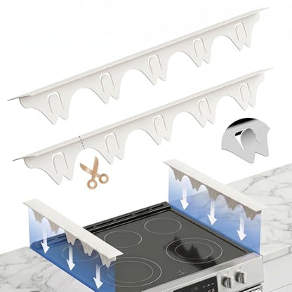 Silicone Stove Gap Covers with Stainless Steel, Oven Gap Filler Seals Gaps Between Stovetop and Counter, Stove Gap Guards Range Trim Kit, Easy to Clean Stove Gap Guard (Beige 2 Pack,25") - color: Beige, size: 25 inches
