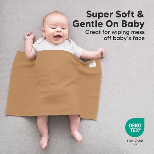 KeaBabies Organic Burp Cloths Baby Boy, Girl, 6-Pack Large Burping Cloths (Terracotta) - color: Terracotta, style: Shea