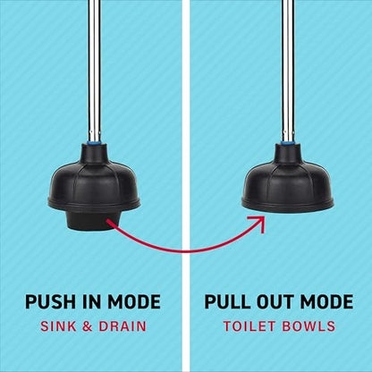 SteadMax Heavy Duty Toilet Plunger, Rubber Cup, Steel Handle, Gray (3 Pack) - color: 3 Pack - Gray Handle