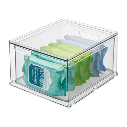 iDesign Stackable Storage Drawer, Clear | Stackable OrganFor Fridge, Pantry, or Under Sinks, Made in USAizer, For Bathroom Counter, Vanity, Under-Sink - style: Pack of 1