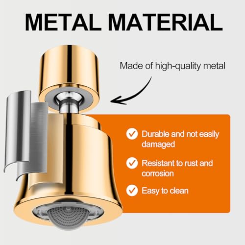 Metal Swivel Sink Faucet Aerator Extender for Kitchen Bathroom | 360° Swivel Faucet Nozzle with 55/64'' Female Thread, Dual Modes Sink Sprayer Attachment, Anti-clogging Design, Black - color: Black