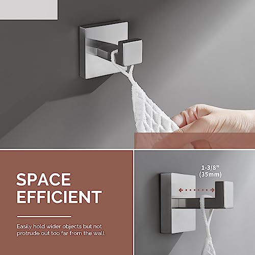 Angle Simple Bathroom Towel Hook Brushed Nickel, SUS304 Stainless Steel Hand Towel Rack, Square Coat Robe Hook, Wall Mount | SUS304 Stainless Steel, Hand Towel Holder for Kitchen Hallway Closet RV, Keep Neat and Organized, Screw Wall Mount - color: Brushe