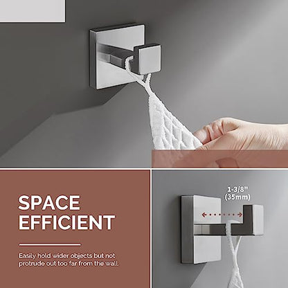 Angle Simple Bathroom Towel Hook Brushed Nickel, SUS304 Stainless Steel Hand Towel Rack, Square Coat Robe Hook, Wall Mount | SUS304 Stainless Steel, Hand Towel Holder for Kitchen Hallway Closet RV, Keep Neat and Organized, Screw Wall Mount - color: Brushe
