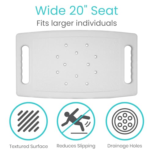 Vive Heavy Duty Bariatric Shower Chair | Bath Stool & Bathtub Seat for Inside Tub Elderly, Seniors, Handicap & Disabled Adults- Non-Slip, Adjustable, Supports 550 lbs - size: Bariatric