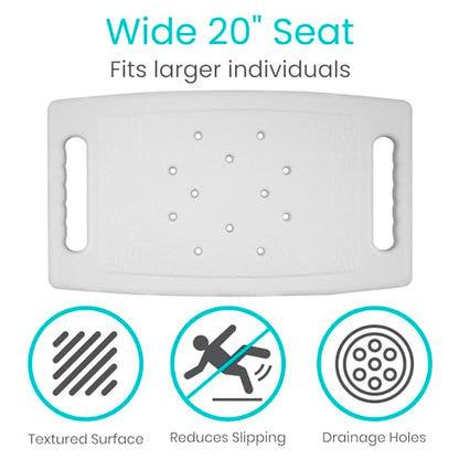Vive Heavy Duty Bariatric Shower Chair | Bath Stool & Bathtub Seat for Inside Tub Elderly, Seniors, Handicap & Disabled Adults- Non-Slip, Adjustable, Supports 550 lbs - size: Bariatric