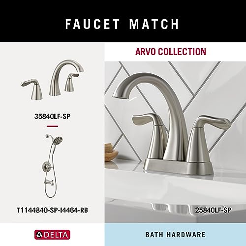 Delta ARV35-DN Arvo Double Towel Hook Bath Hardware Accessory in Brushed Nickel - size: (Pack of 1)