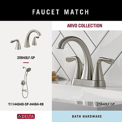 Delta ARV35-DN Arvo Double Towel Hook Bath Hardware Accessory in Brushed Nickel (Pack of 10) - size: (Pack of 10)