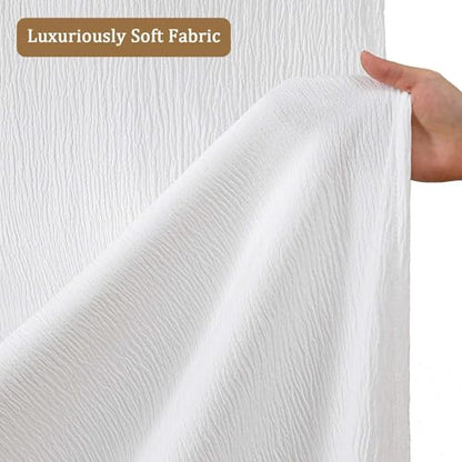 Aiyufeng 3D Textured White Small Shower Curtain for Bathroom, Fabric Shower Curtain Heavy Duty Cloth, Stall Size Narrow Bathroom Curtains, Machine Washable, 36x72 Inches - color: White, size: 36"W x 72"L (Pack of 1)