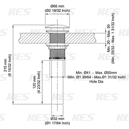 KES Bathroom Sink Drain Without Overflow Sink Drain Stopper Matt Black Pop Up Drain, All Metal Rustproof Brass and 304 Stainless Steel, S2008D-BK - color: Matte Black, style: NO Overflow (Big Cap)