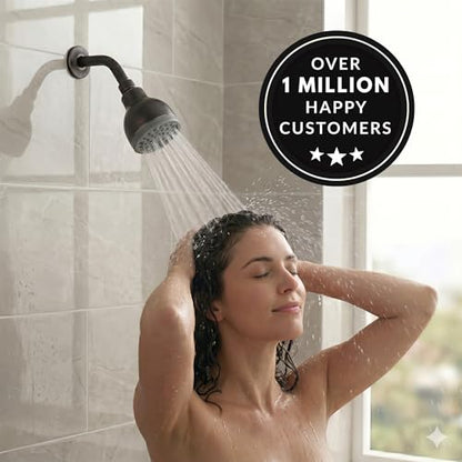 High Pressure Shower Head - 2.5 GPM - Oil-Rubbed Bronze | Best 3 Inch Wall Mount Bathroom Showerhead For Boosting Low Flow With Anti-Clog Nozzles, Adjustable Brass Ball Joint - color: Oil Rubbed Bronze, size: 2.5 GPM